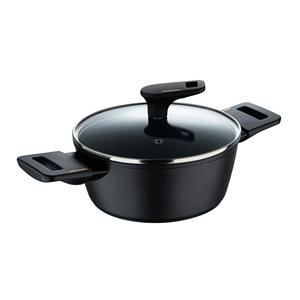 Casseruola Bassa Bergner in Rame 20cm 2.2L con Coperchio in Alluminio Forgiato, Nera - Product Image 1