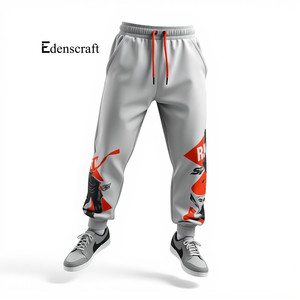 กางเกงวอร์มผู้ชายผ้าฟลีซพิมพ์ลาย น้ำหนักปานกลาง ใส่สบาย ทรงลำลอง สไตล์สตรีทแวร์ เหมาะสำหรับออกกำลังกาย วิ่ง หรือใส่ในชีวิตประจำวัน เอวกลาง - Product Image 4