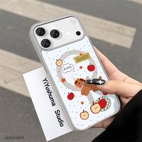 Coque de téléphone magnétique Cartoon3 à sublimation vierge pour iPhone 11 à 17 Pro Max, en TPU souple, motif floral blanc, unisexe