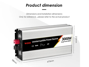 Inversor de Onda Sinusoidal Pura con Cargador de Baterí<span class=keywords><strong>a</strong></span> WHPU-3000-24 2000W 24V DC <span class=keywords><strong>a</strong></span> 110/220 V AC para Hogar/RV/Camión/Inversor de Energí<span class=keywords><strong>a</strong></span> - Product Image 1