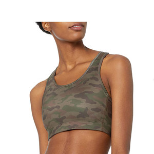 Custom Logo Solid Color Medium Support Y-line Straps Polyester/Nylon Comprehensive Training Top Shockproof <b>Strapless</b> Sports Bra - Product Image 3
