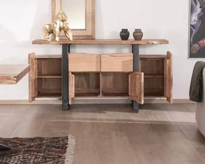 Modern Ultra-Decorative 4-Door Pop <b>Vintage</b> <b>Sideboard</b> Metal Natural Wood Designer Furniture for Living Room Dining Bedroom Hotel - Product Image 3