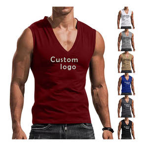 Camiseta sin mangas para hombre, ropa de gimnasio personalizada para hombre, 100% de algodón, impresión personalizada al por mayor, el mejor diseño, ropa de entrenamiento para gimnasio, OEM - Product Image 1