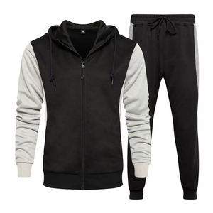 Wholesale Custom High Quality Tracksuit Men Fleece 2 Piece Plain Tracksuit Hoodies Men Zipper Tracksuit <b>Set</b> Streetwear - Product Image 6