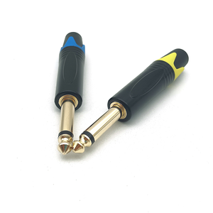 6.35mm altın kaplama Jack tak TS Mono <span class=keywords><strong>2</strong></span> kutuplu mikrofon için sarı mavi plastik kuyruk ses konektörü - Product Image 5