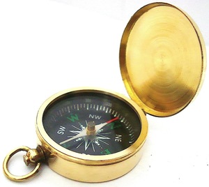 <b>Antique</b> Brass <b>Compass</b> Nautical Pocket Gift for Camping & Hiking Waterproof Durable Gold Dial Display Pointer prismatic <b>Compass</b> - Product Image 1
