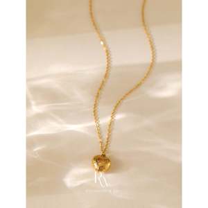 Collana Vintage con Ciondolo a Cuore in Madreperla Placcata Oro 18K, Anelli alla Moda con Charm Anti-Appannamento - Product Image 6