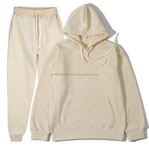 Ensemble de survêtement pour homme avec sweat à capuche à double fermeture éclair personnalisé 350 g/m², pantalon de survêtement en strass Freece, 2 pièces, mode streetwear pour homme, taille plus - Product Image 1