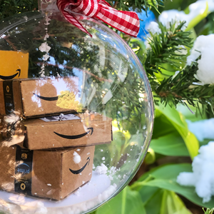 Fun Christmas <b>Snow</b> <b>Globe</b> with Mini Shipping Lover Boxes Festive Holiday Scene Christmas Ball & Tree Ornaments - Product Image 4