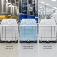Sac de doublure en PE de 1000 L avec robinets, utilisé par les réservoirs IBC pour le transport, le stockage et l'emballage de divers liquides