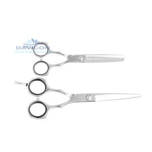 Ensemble de ciseaux de barbier professionnels et de ciseaux à effiler en acier inoxydable, instrument manuel pour la coupe de cheveux - Product Image 1