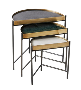 Mesa auxiliar superior redondeada de calidad superior, muebles de Metal decorativos hechos a mano, marco dorado, muebles de Metal, mesa auxiliar - Product Image 4