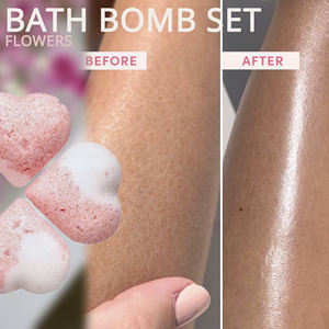 Juego de Bombas de Baño Personalizadas de 360 g, 4 Piezas con Aroma Floral, Relajante Baño de Burbujas con Sal Marina en Forma de Corazón para Pedidos OEM - Product Image 3