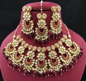 Indian Gold Plated Heavy Kundan Necklace <b>Set</b> for Girls Women Party Wear Ethnic Bridal Jewelry <b>Set</b> - Product Image 2