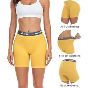 <b>Women's</b> Mid-Rise Cotton <b>Boxer</b> <b>Briefs</b> 5.5 Inseam 4 Pack Anti-Chafing Antibacterial Customizable Underwear Anti-Static Breathable - Product Image 3