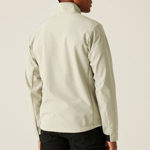 Latest Style Full <b>Zip</b> Up Hiking Softshell <b>Jackets</b> Elastic Cuff Breathable Regular Fit Solid Color Custom Printing <b>Men</b> Sportswear - Product Image 3