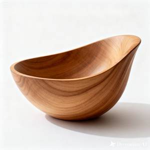 Elegante Tazón de Madera Curvado Hecho a Mano - Product Image 4