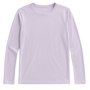 Camiseta de Manga Larga con Cuello Redondo para Mujer, Color Morado Deslavado, Algodón Orgánico de Lujo, Preencogido, Certificado GOTS, Ajuste Clásico, Suave y Premium - Product Image 1