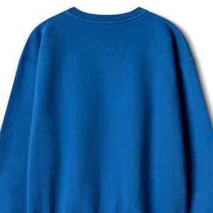 Sudadera de cuello redondo de forro polar sólido y elegante para hombre, 100% algodón, cálida y cómoda para el día a día en invierno, con lavado ácido y apliques, estilo urbano. - Product Image 5