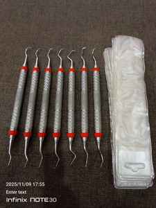 Escaladores dentales Curettes Gracey Juego de 7 piezas con mango 9 # CE Certificado Clase II Instrumento manual - Product Image 4