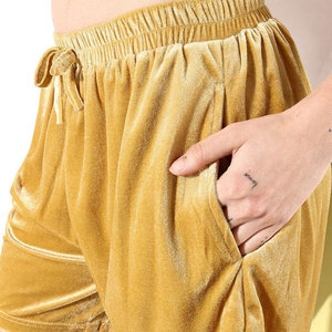 เซ็ตกางเกงขาสั้นผ้ากำมะหยี่สำหรับผู้หญิงชุดกางเกงขาสั้นผ้ากำมะหยี่2ชิ้นแฟชั่น - Product Image 6