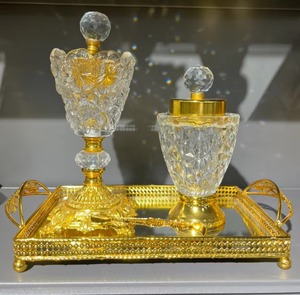 Brûleur d'encens fantaisie métal doré et cristal fini acier inoxydable arabe Style décent porte-encens diffuseur d'aromathérapie - Product Image 4