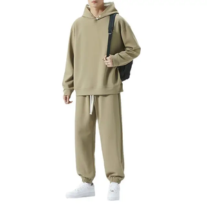 Survêtement en coton épais de luxe unisexe, logo personnalisé brodé, pantalon de survêtement d'hiver pour hommes - Product Image 1