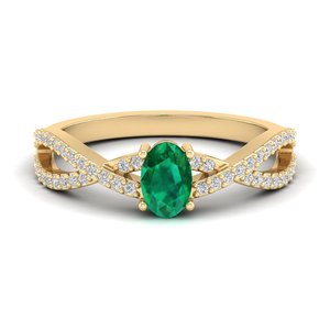 Elegante joyería de boda Vintage, anillos trenzados de oro de 18 quilates en plata 925 para mujer, anillos de moissanita con piedras preciosas ovaladas de Esmeralda verde, joyería - Product Image 6