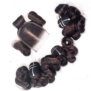 Vente chaude Bouncy Color 100% Vietnamien Vierge Cheveux Humains Fermeture Ensemble Cheveux Tissage Extensions Machine Double Trame - Product Image 4