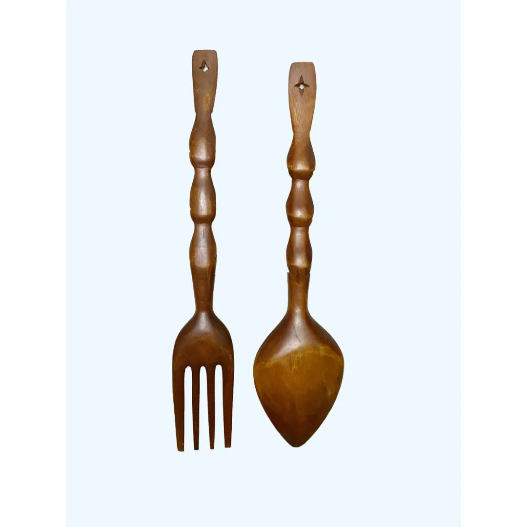 Desain terbaru harga termurah perlengkapan India alat makan kayu sendok garpu pisau sendok Set untuk peralatan dapur rumah katering digunakan