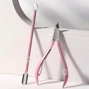 ชุดเครื่องมือตัดหนังกำพร้าและดันหนังกำพร้า LUMINEX IMPEX LUB=22 พร้อมด้ามจับสีชมพู ทำจากสแตนเลส น้ำหนักเบา - Product Image 1