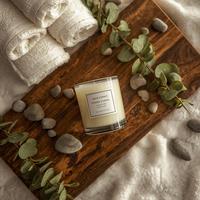 Bougie parfumée de luxe pour spa à domicile, huiles essentielles relaxantes longue durée, boîte en étain, sans fumée, non toxique, cire de soja, Thanksgiving, Noël