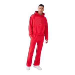 Custom Men's Oversized Boxy Zip Hoodie Flared Sweatpants Set Sun Faded Acid <b>Wash</b> Tracksuits Embroidery Applique Solid Breathable - Product Image 6