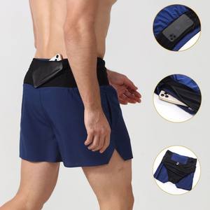 Customized Solid Double <b>Layer</b> Quick Dry Elastic <b>Mid</b> Running Shorts Breathable Gym Workout Summer - Product Image 5