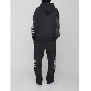 Ensemble de jogging pour homme en molleton 100% coton, de haute qualité, vintage, surdimensionné, avec surpiqûres contrastées, lettres brodées et imprimées, séchage rapide, pour l'hiver - Product Image 3