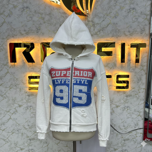 Nouveauté, meilleur prix, qualité durable, sweat à capuche avec fermeture éclair, imprimé en relief, fabriqué en usine, prix bas, sweat à capuche pour hommes, sweat à capuche pour hommes - Product Image 6