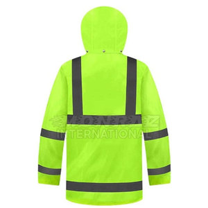 2025 New Style Men's Hi Visibility Safety Jacket Breathable Quick Dry Waterproof Lightweight Polyester/Nylon - Product Image 2