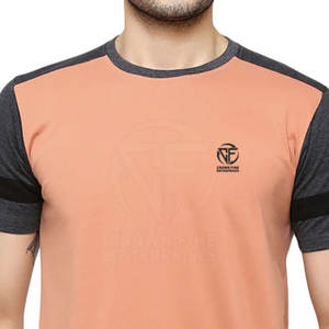 Camiseta de manga corta con cuello redondo de algodón 100% para hombre, ropa informal transpirable de secado rápido con patrón sólido para adultos - Product Image 4