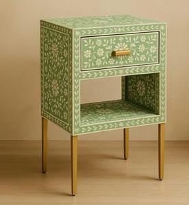 Table basse en incrustation d'os vert et blanc de qualité supérieure avec un design floral complexe, meubles décoratifs pour la maison en quantité importante - Product Image 4