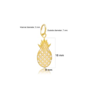 Collar Turco Hecho a Mano en Plata de Ley con Baño de Oro, Diseño de Piña con Piedra de Circonita Cúbica, Ideal para Bodas y Fiestas - Product Image 6