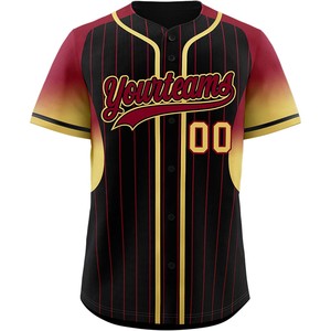 Maillot de Baseball respirant boutonné chemise de Softball en maille coupe personnalisée Look Pro broderie matériel sergé lettres séchage rapide USA - Product Image 3