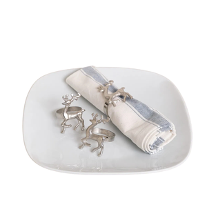 Anneau de serviette en métal de qualité exclusive porte-mouchoirs Design Unique anneau de serviette de renne en argent pour décor de mariage et d'événements spéciaux - Product Image 1
