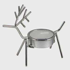 Elegante Portavelas de Metal Blanco con Forma de Flor, Centro de Mesa Romántico para Bodas, Portavelas Votivo con Copa de Vidrio - Product Image 5