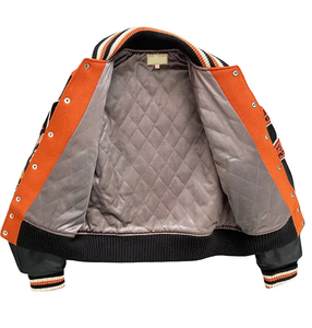 เสื้อเบสบอลสำหรับผู้ใหญ่เสื้อเฟอร์2023ขนแกะแขนเสื้อเฟอร์ผ้ากำมะหยี่ปักกระดุมสำหรับฤดูหนาว - Product Image 3