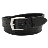 Ceinture pour homme en cuir véritable Croc avec épingle pour boucle Ceinture d'affaires réversible double face OEM/ODM double face rotative