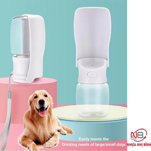 Juego de Botella y Tazón de Agua Portátil de Plástico para Viajes con Bandeja para Perros y Gatos - Product Image 1