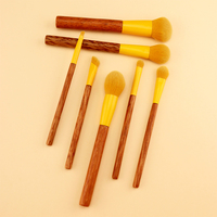 Ensemble de 10 pinceaux de maquillage professionnels, manche en bois, fibres synthétiques, logo personnalisé, kit de pinceaux cosmétiques