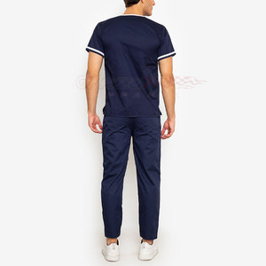 Lightweight High Quality Unisex <b>Scrub</b> Suit in Denim Comfortable Short Sleeve Top and Pants Plain Color Customizable - Product Image 5