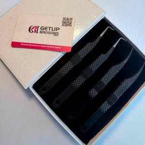 Pinzas para Pestañas Getup Brosons Impex con Recubrimiento de Polvo Negro Antiestático, Agarre Perfecto, Acero Inoxidable, Punta Suave, Herramienta de Precisión - Product Image 3