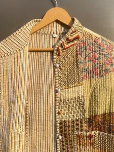 Floral Cotton Bohemian Style Quilted Jacket Fall Winter Streetwear Reversible Coat Patchwork <b>Knitted</b> Design - Product Image 5